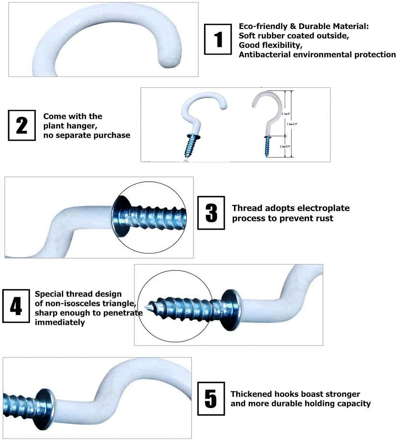 Macrame Plant Hanger 3 Pack Indoor Outdoor Hanging Planter Basket Rope 41 Inch Wall Hanging Planters Basket Cotton Rope No Beaded Tassel Ceiling Plant Hanger with 6 Hooks Boho Home Terrace Decor -Grey image number 1