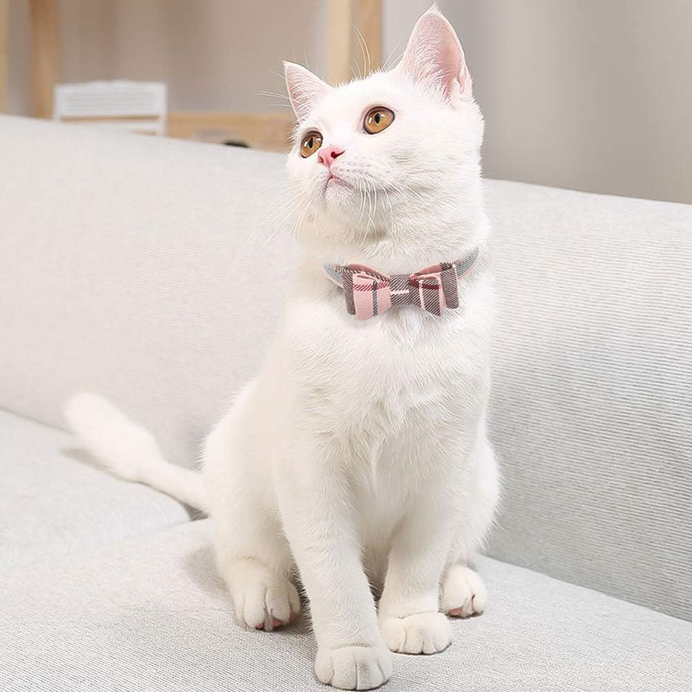 EXPAWLORER Dog Collar and Leash Set - Classic Plaid Dog Bow Tie and Dog Bandana Collar with Bell, Dog Leash Tangle Free, Adjustable Collars for Small Medium Large Dogs Cats, Holiday Ideal Gift image number 4