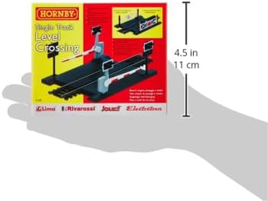Hornby R646 OO Gauge Level Crossing Single Track - Extra Track Pieces for Model Railway Sets, Model Train Track Pieces - Scale 1:76, Black