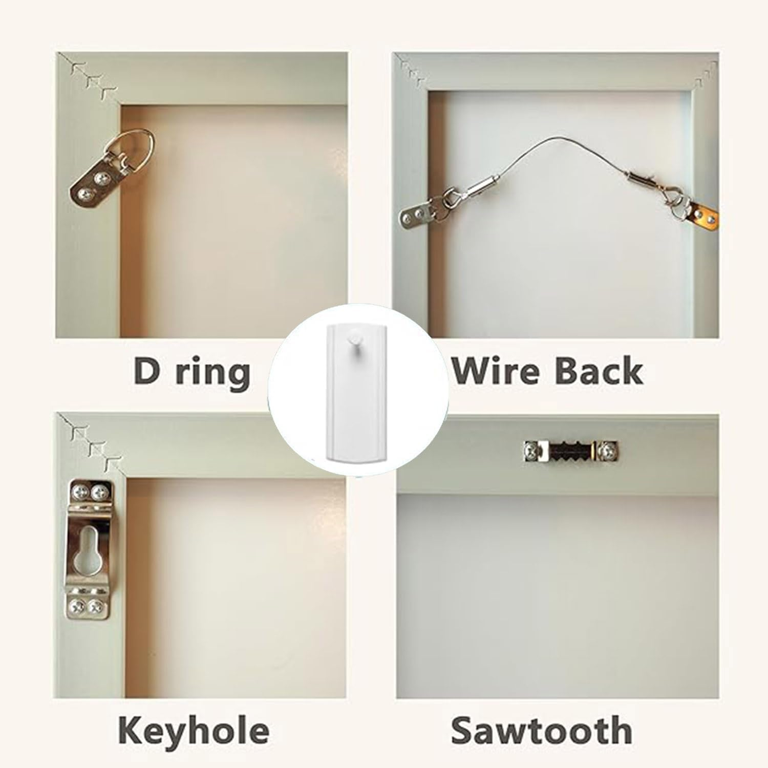 Roczential Large Canvas Hangers, Damage Free Picture Hanging Hooks Heavy Duty, Wall Hangers without Nails, for Bathroom Kitchen Home Door Closet, White (Hook Narrow, 20) image number 4