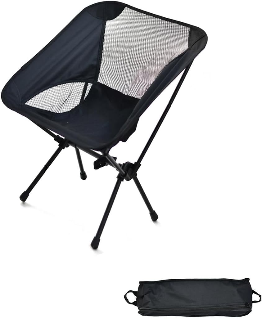 AIMALL Outdoor Moon Chair, Breathable Mesh, Lightweight and Foldable High Back Fishing Beach Chair, Portable Leisure Chair for Camping
