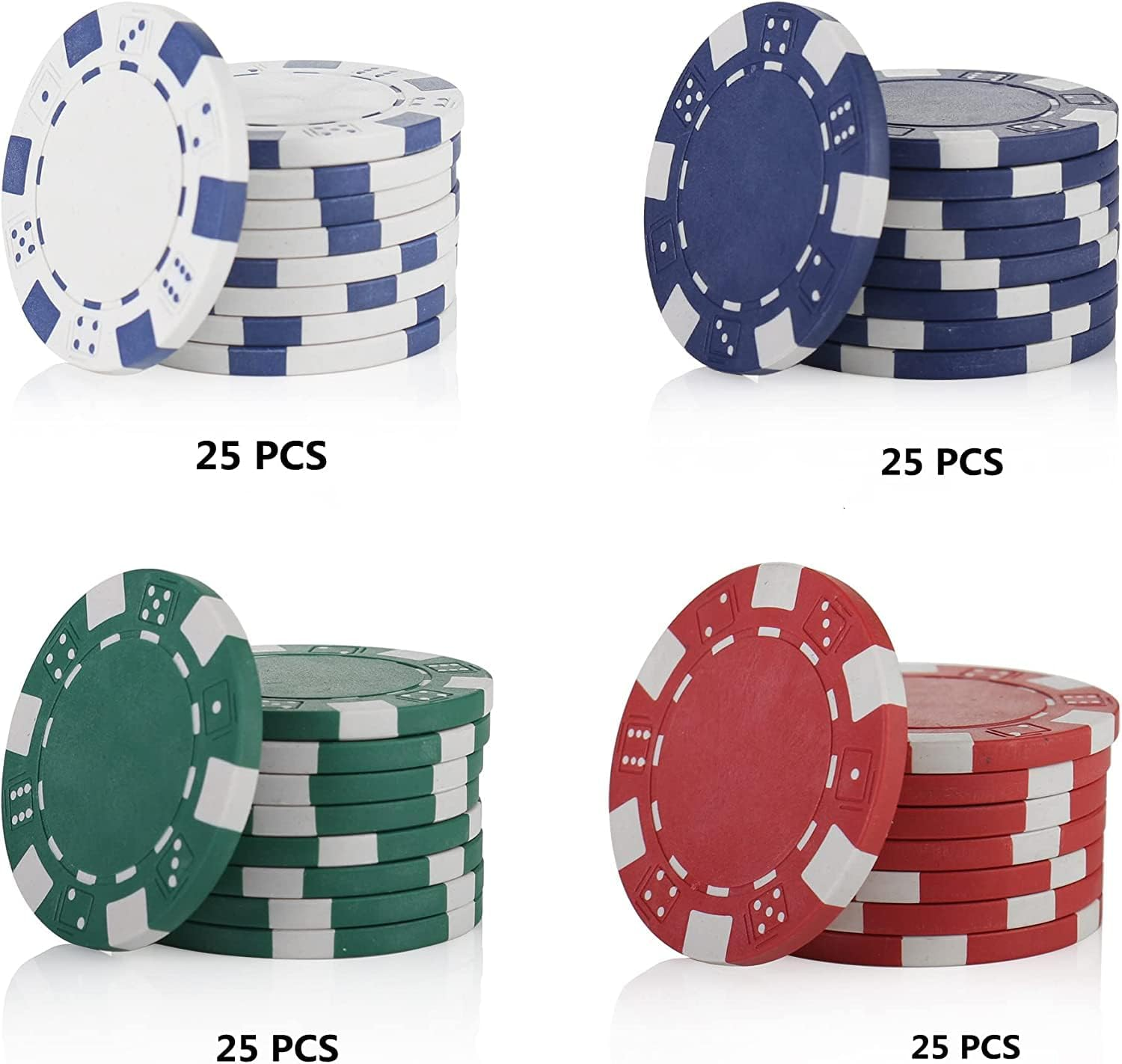 LUOBAO Poker Chips for Card Board Game - 4 Colors,11.5 Gram image number 2