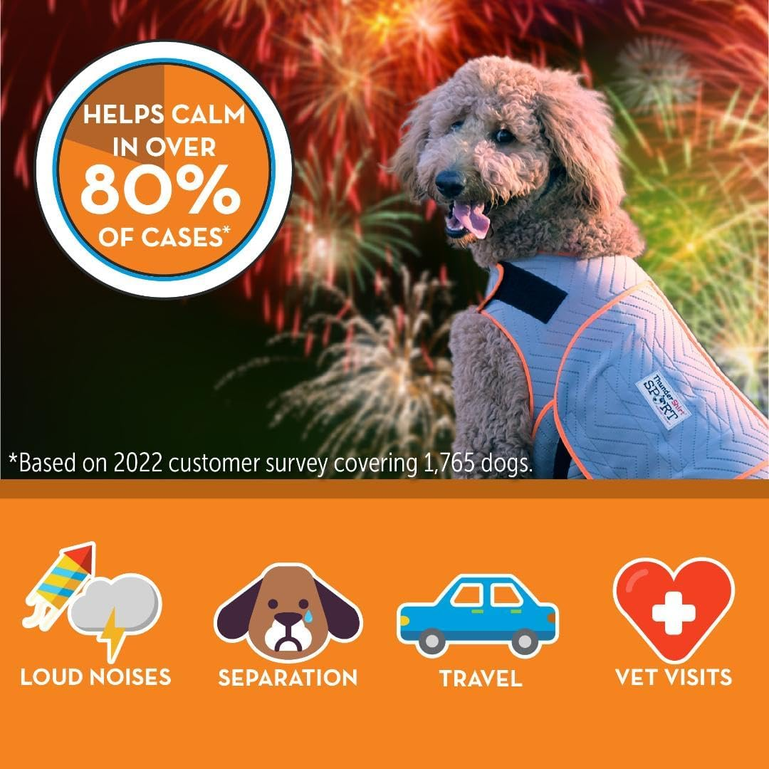 Thundershirt Dogs Clothing Thundershirt Dog Anxiety Jacket, Platinum, Large image number 4