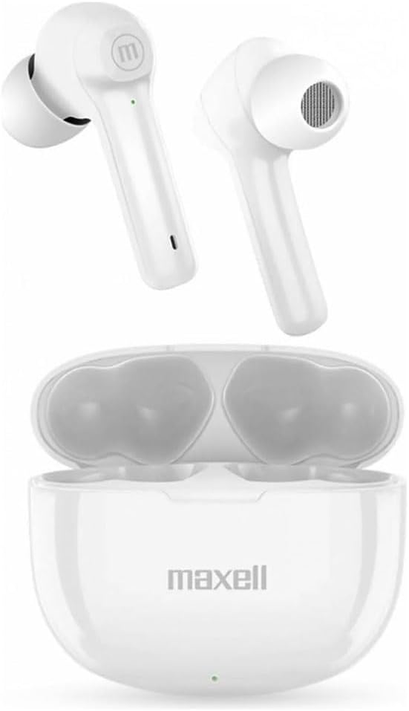 Maxell Dynamic Wireless Headphones with Charging Case Bluetooth White image number 1