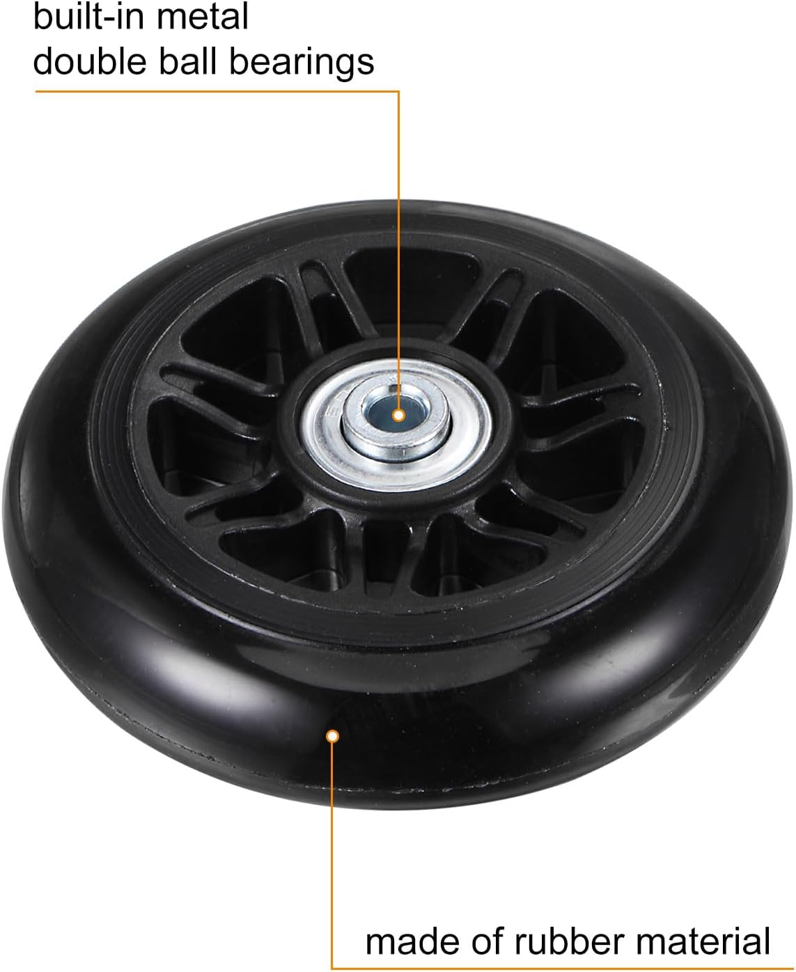 Sourcing Map Replacement Luggage Wheels 90X24Mm Suitcase Wheel Repair Kits Include 2 PU Bearing Wheels & Washers, Wrenches & Axle Screw for Trolley Bag, Inline Skate and Caster Board image number 1