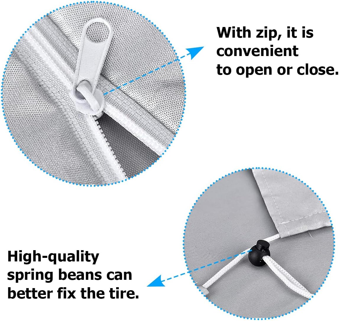 JNNJ Waterproof Tyre Storage Bag, Car Tyre Covers for Storage, Anti-Dust Storage Bag for Car Tyres, 210D Car Wheel Bags, Tyre Cover, Car Accessories (Black) - Black image number 2