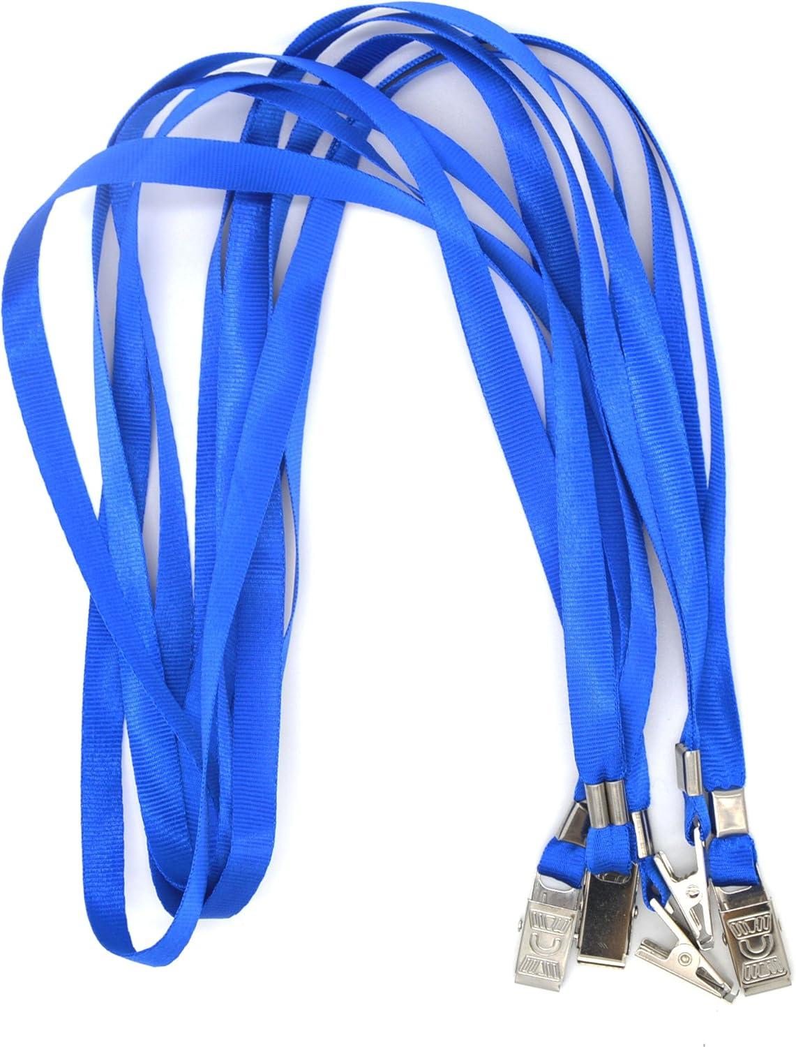 Name Tags,Bird Fiy 50 Pcs Waterproof Type Clear Plastic Horizontal Name Tag Badge Id Card and 50 Pcs Blue Lanyard - Blue image number 4