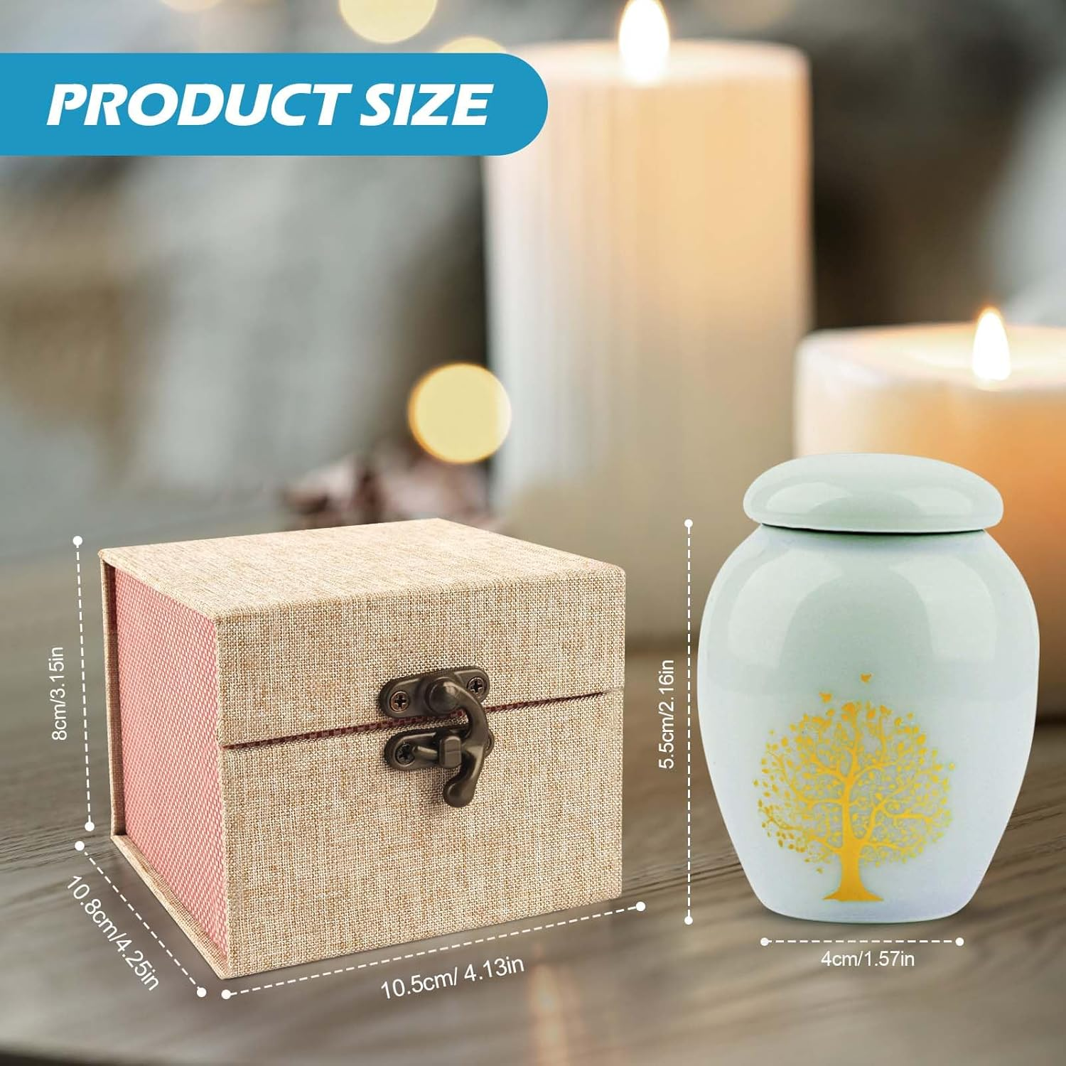 Pet Cremation Urns, Mini Urn with Engraved Tree of Life Pattern, Mini Keepsake Urn for Pet Ashes, Urns for Cat Ashes, Dogs and Small Pets (Light Blue) image number 6