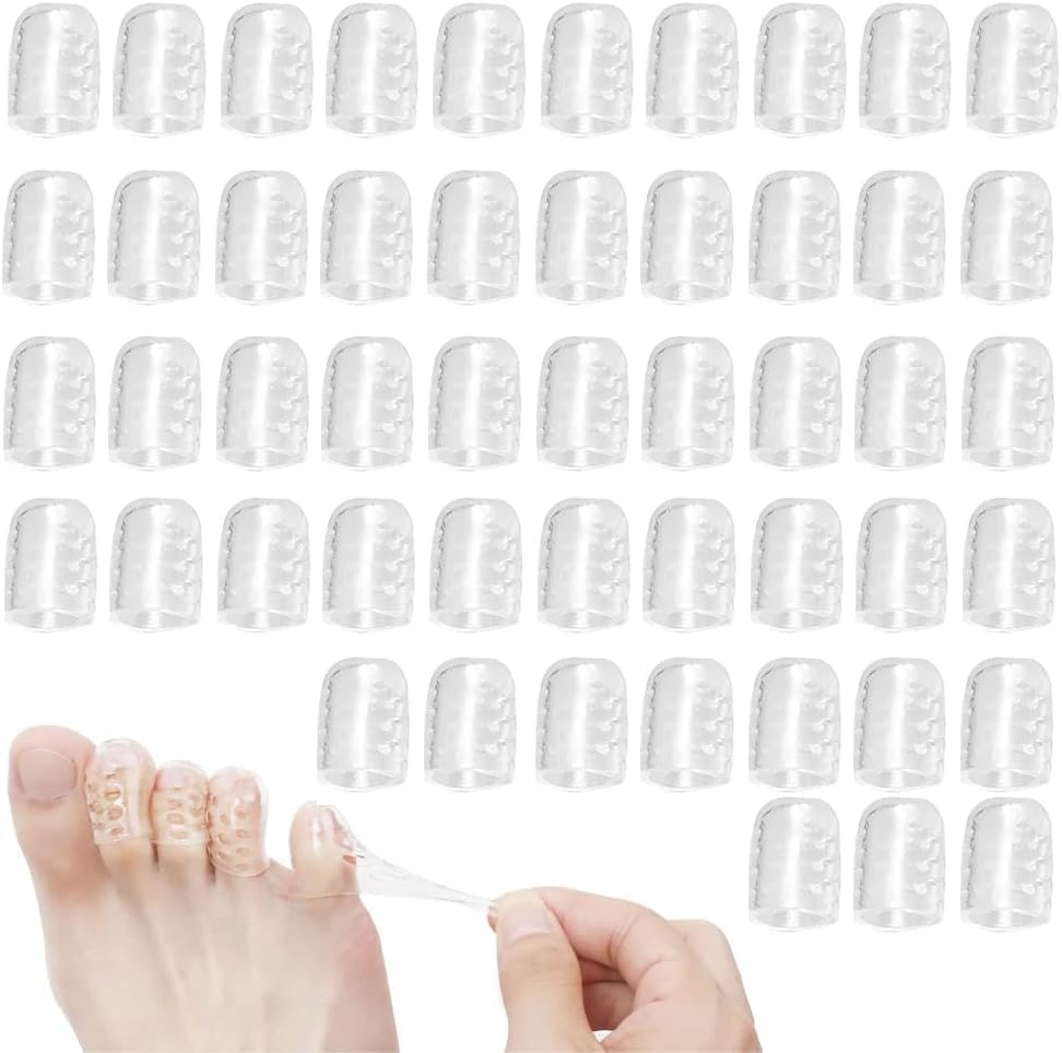 50Pcs Silicone Anti-Friction Toe Protector,Breathable Gel Toe Cap Silicone Toe Cover Sleeves,Toe Cover Breathable Silicone Toe Protector,Breathable Toe Protector Gel Toe Cap,Silicone Toe Cover Toe Pad image number 3