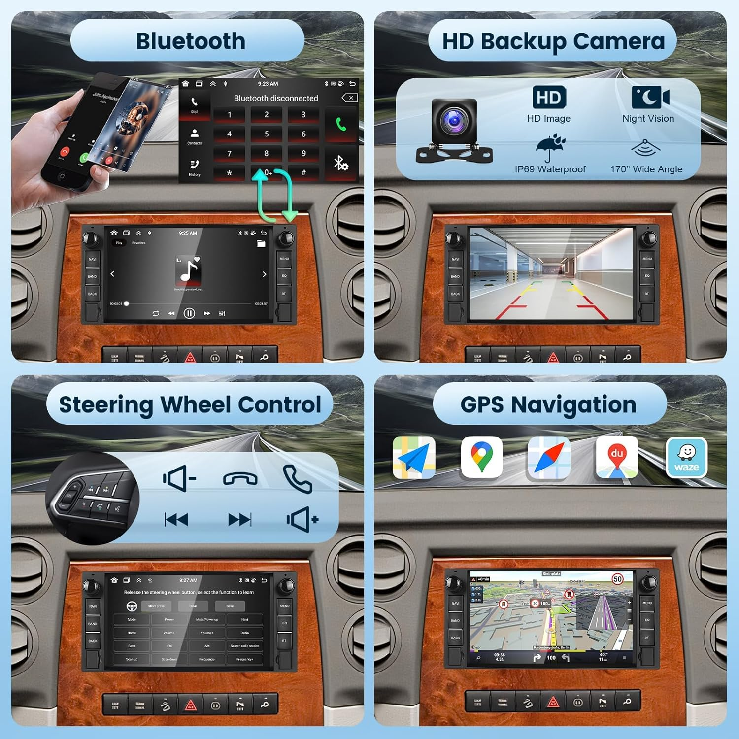 [2G+64G] Car Stereo Radio for Jeep Wrangler JK Compass Patriot/Chrysler/Dodge RAM with Wireless Carplay Andriod Auto, 7 Inch Touch Screen Android 13 Headunit with GPS Navi/Wifi/Bluetooth/Camera