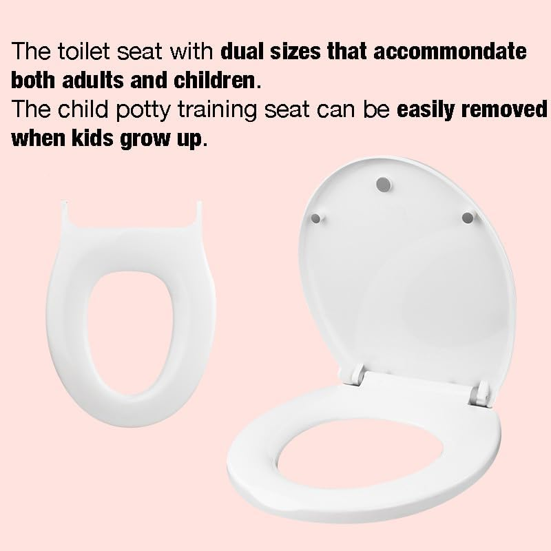 Pandaear Toilet Seat with Build-In Toddler Potty Training Seat, Elongated Toilet Seat with Splash Guard for Toddler Training, Easy to Install & Slow Close (Elongated) image number 6