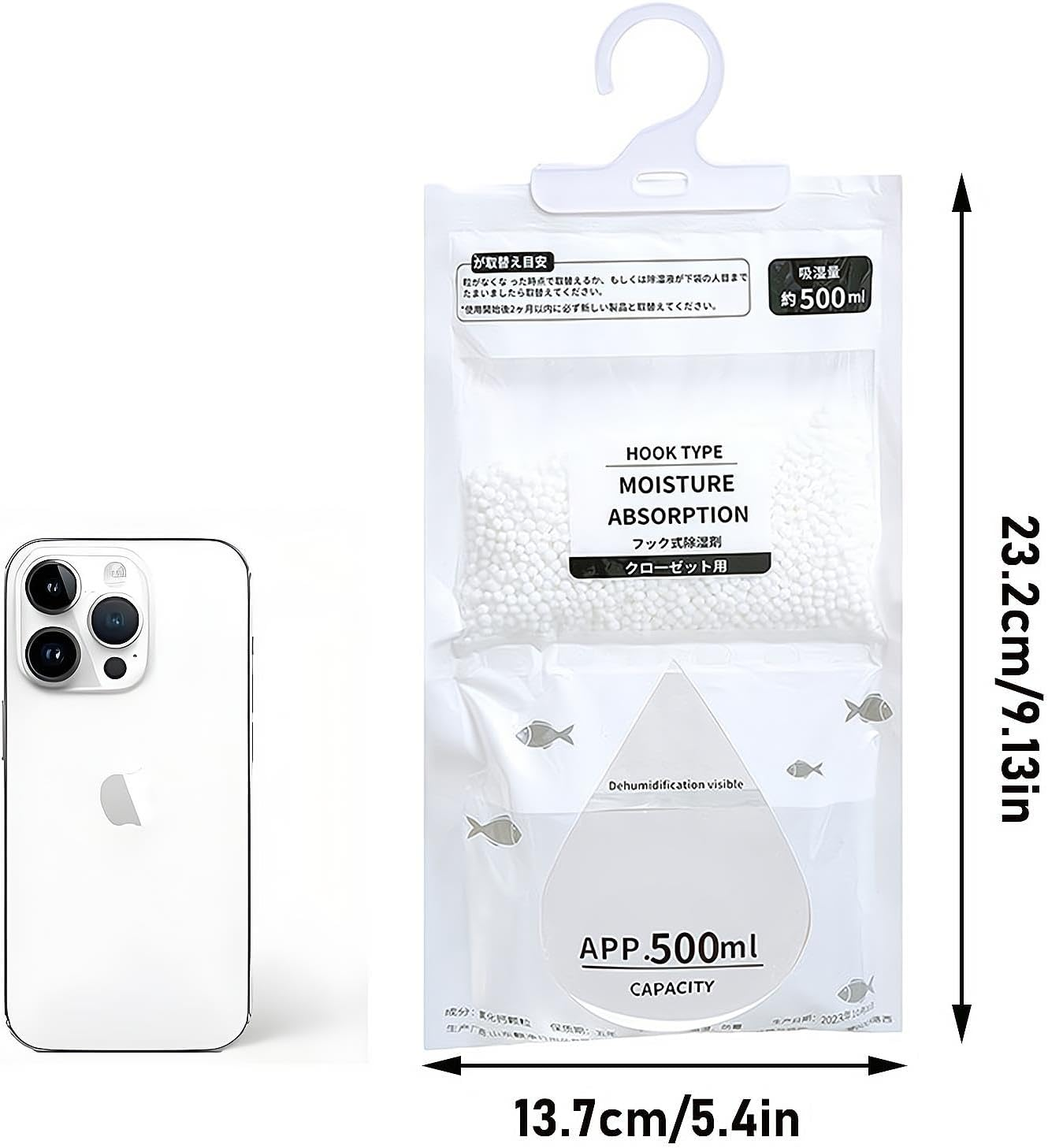 REGODI 10 Pack Moisture Absorber Bags - Fragrance Free Dehumidifier for Closet, Bedroom, Kitchen, Bathroom - Reusable Hanging Damp Absorber to Prevent Mold & Musty Odors image number 6