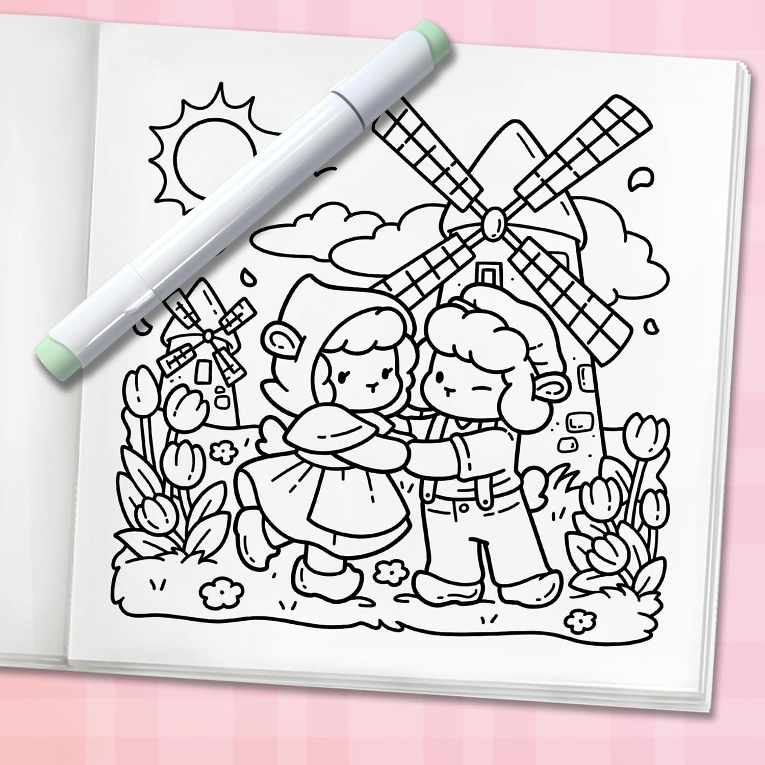 Cozy Europe: Cute Coloring Book for Adults and Teens with Charming Characters and Delightful European Scenes for Relaxation image number 5