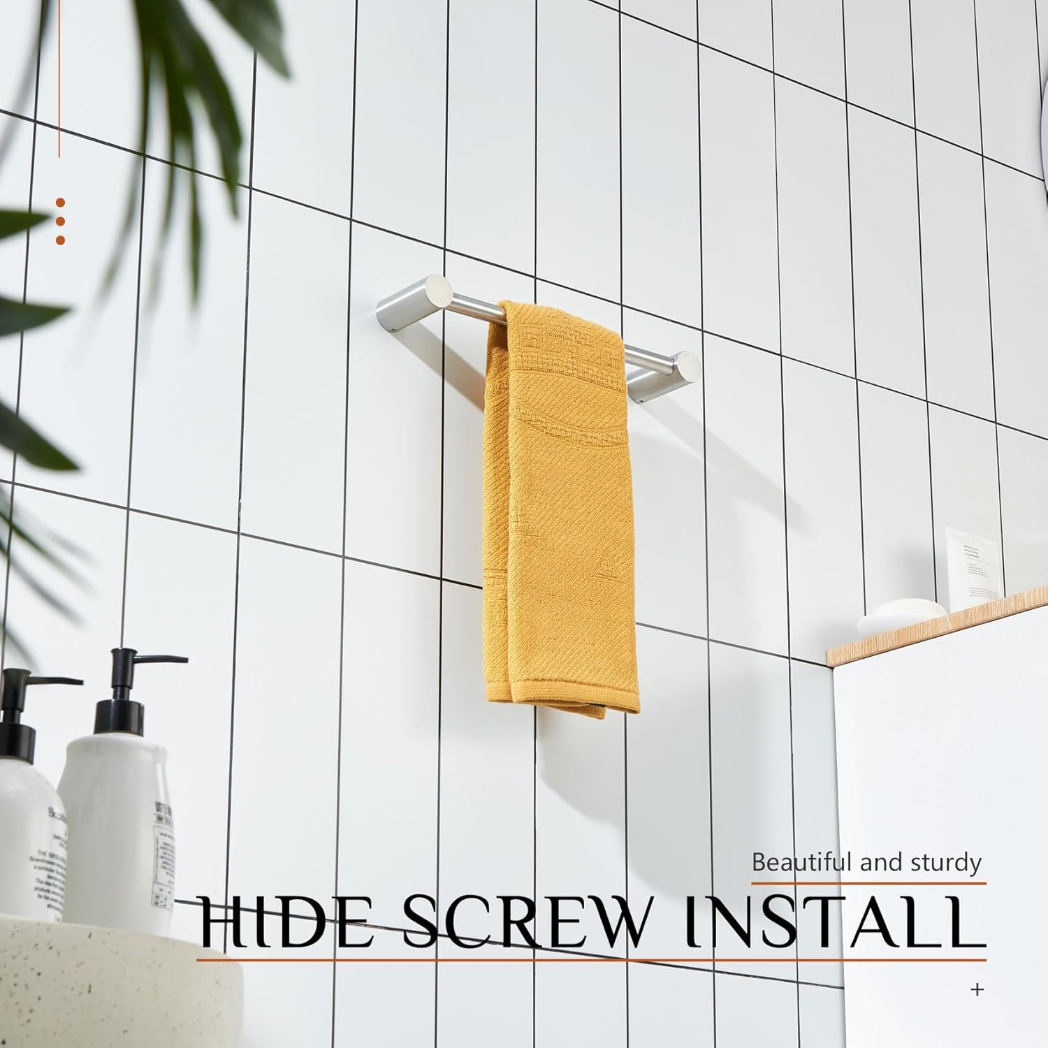 KOKOSIRI Bathroom Towel Bar Brushed Nickel 12-Inch Hand Towel Holder Rack Wall Mounted Bathroom Hardware Accessories Stainless Steel, B4007BR-L12 image number 6