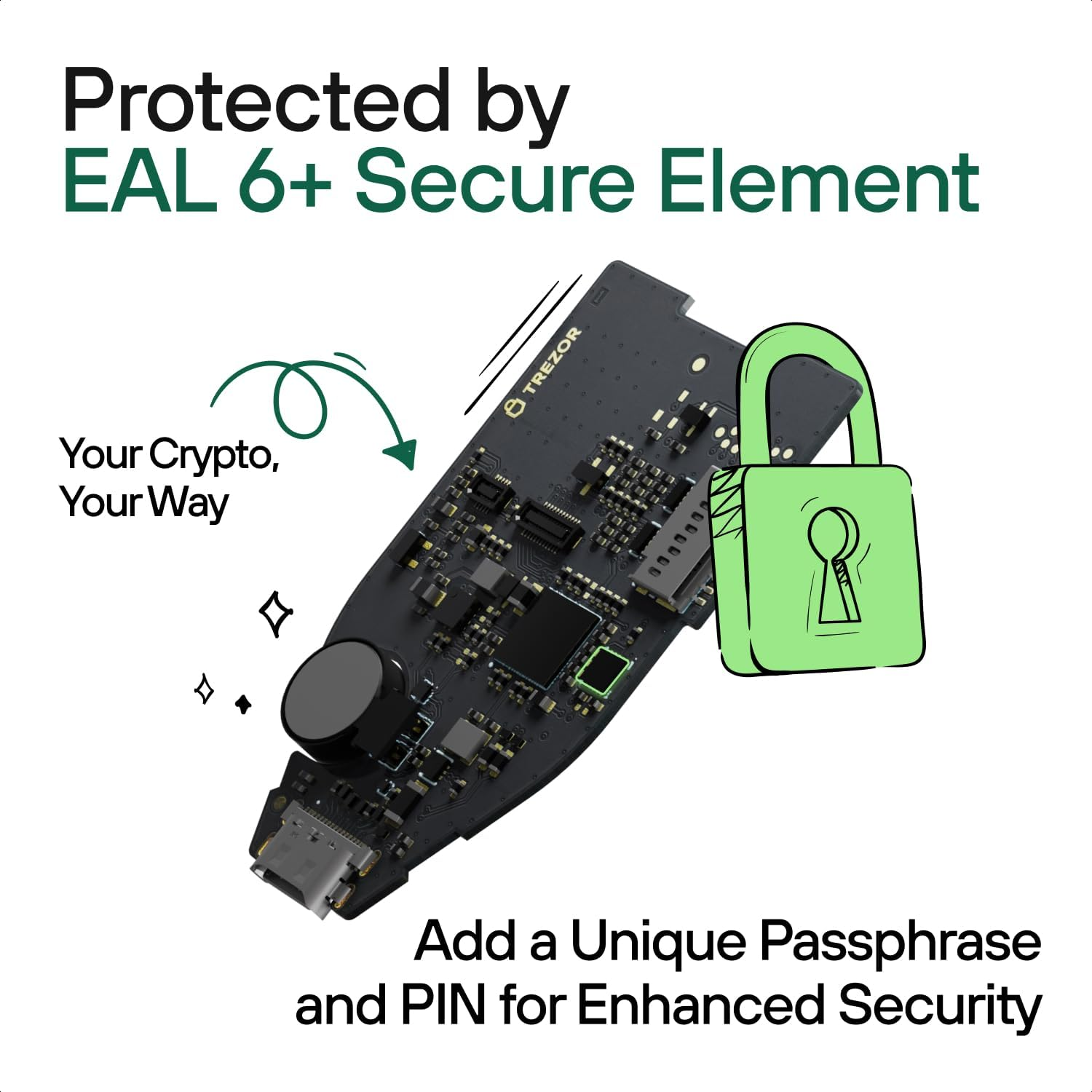 Trezor Safe 5 - Crypto Hardware Wallet with Secure Element & Passphrase, Color Touchscreen, Haptic Feedback, Bitcoin Security, Supports 1000S Coins & Tokens, Quick & Simple Setup (Black Graphite) image number 6