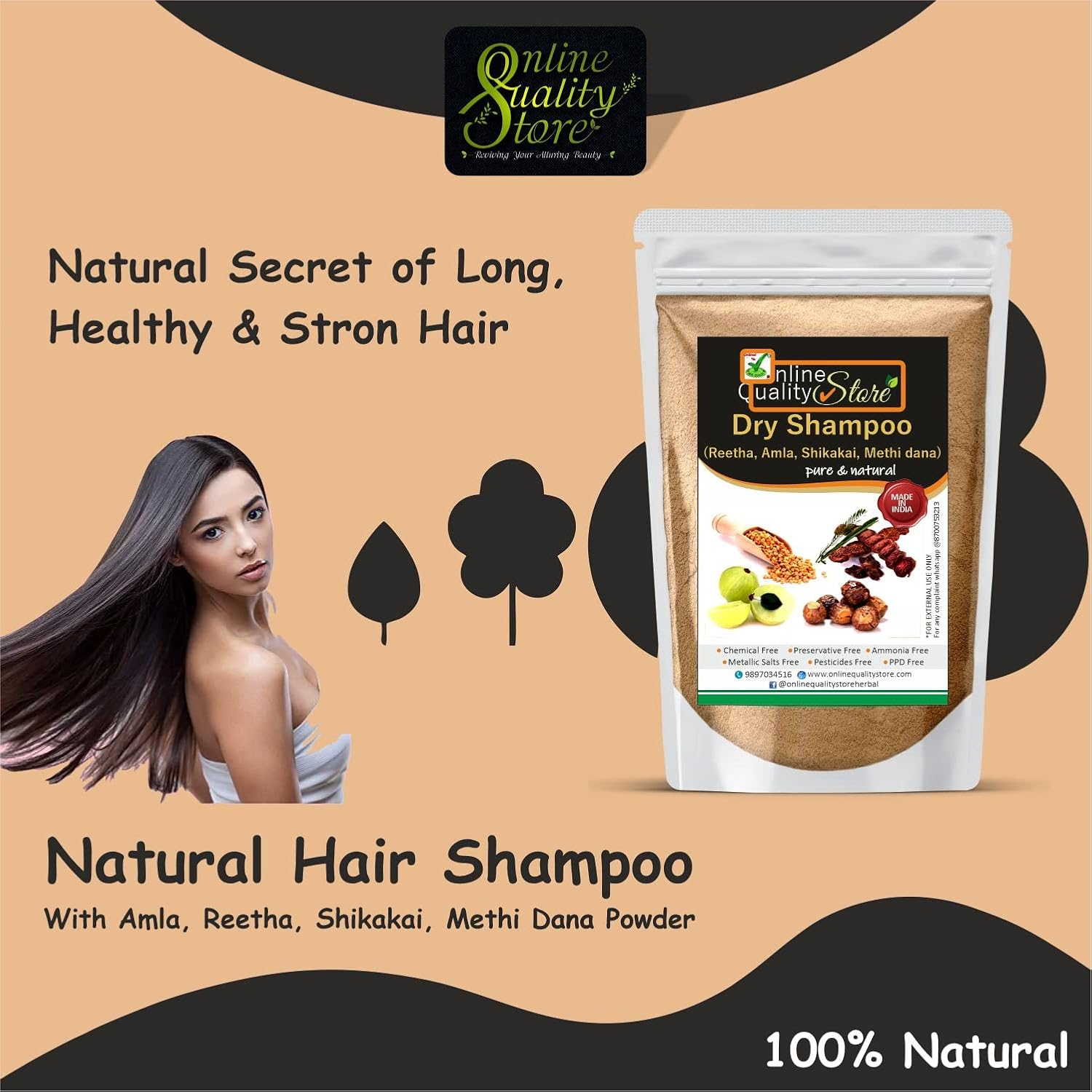 Online Quality Store Hair Shampoo Powdered Form,900G image number 1