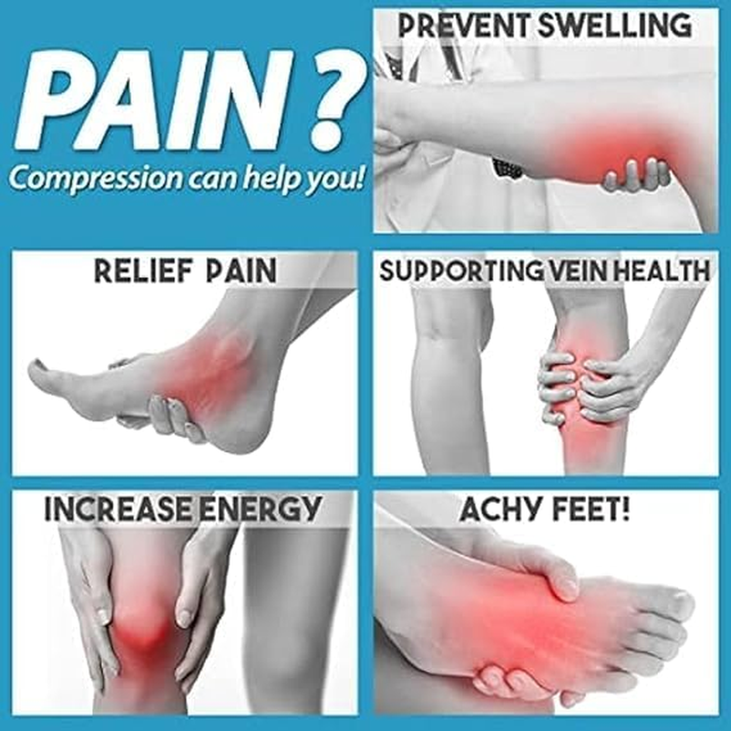 Compression Socks for Women & Men Circulation (6 Pairs) 15-20 Mmhg Is Best Support for Athletic Running Cycling image number 3