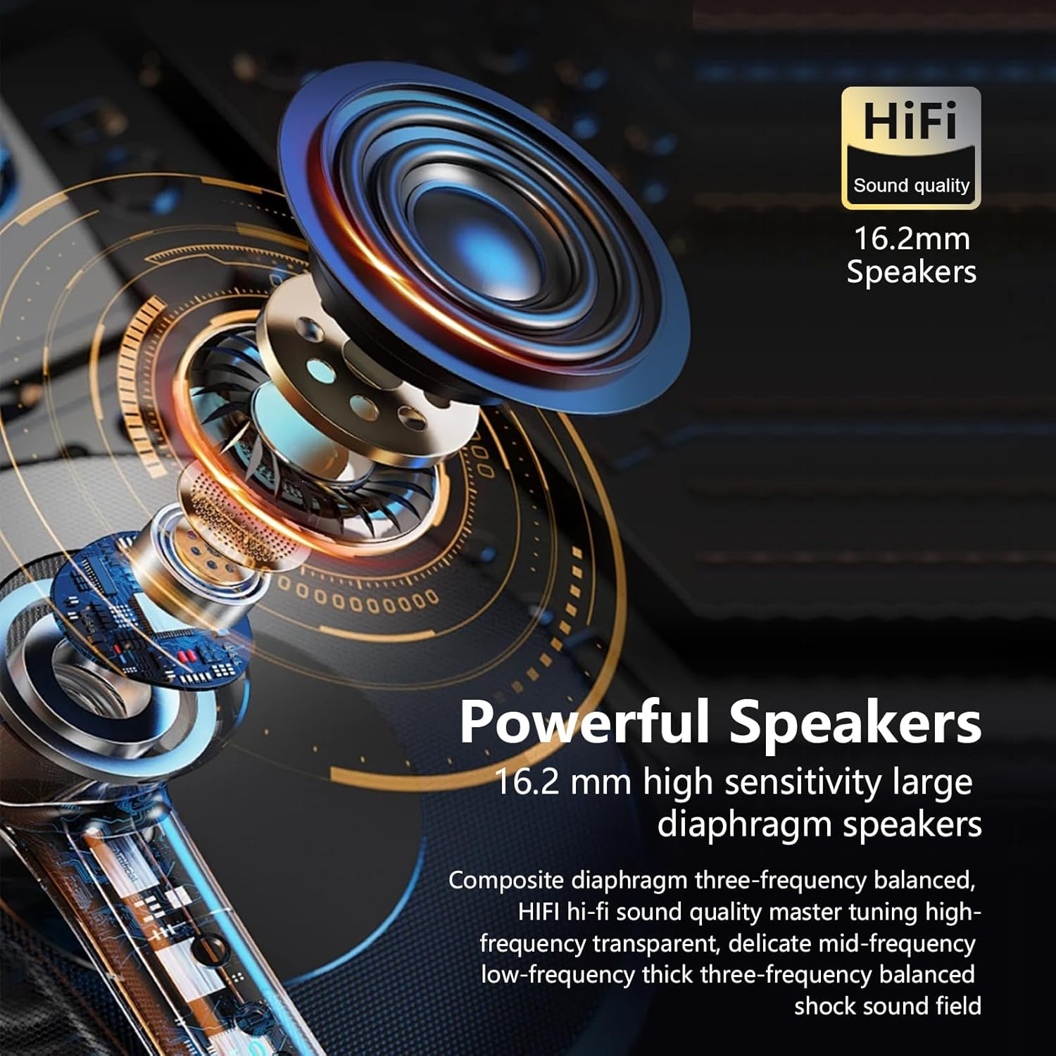 DUVOSS Open-Ear Headphones, True Wireless 5.3 Bluetooth Earbuds with Microphone, Clear Calls, Fast Charging, Music Playing, IXP4 Waterproof, Lightweight, Sports Earbuds with Ear Hook, 60 Hours, Black image number 6