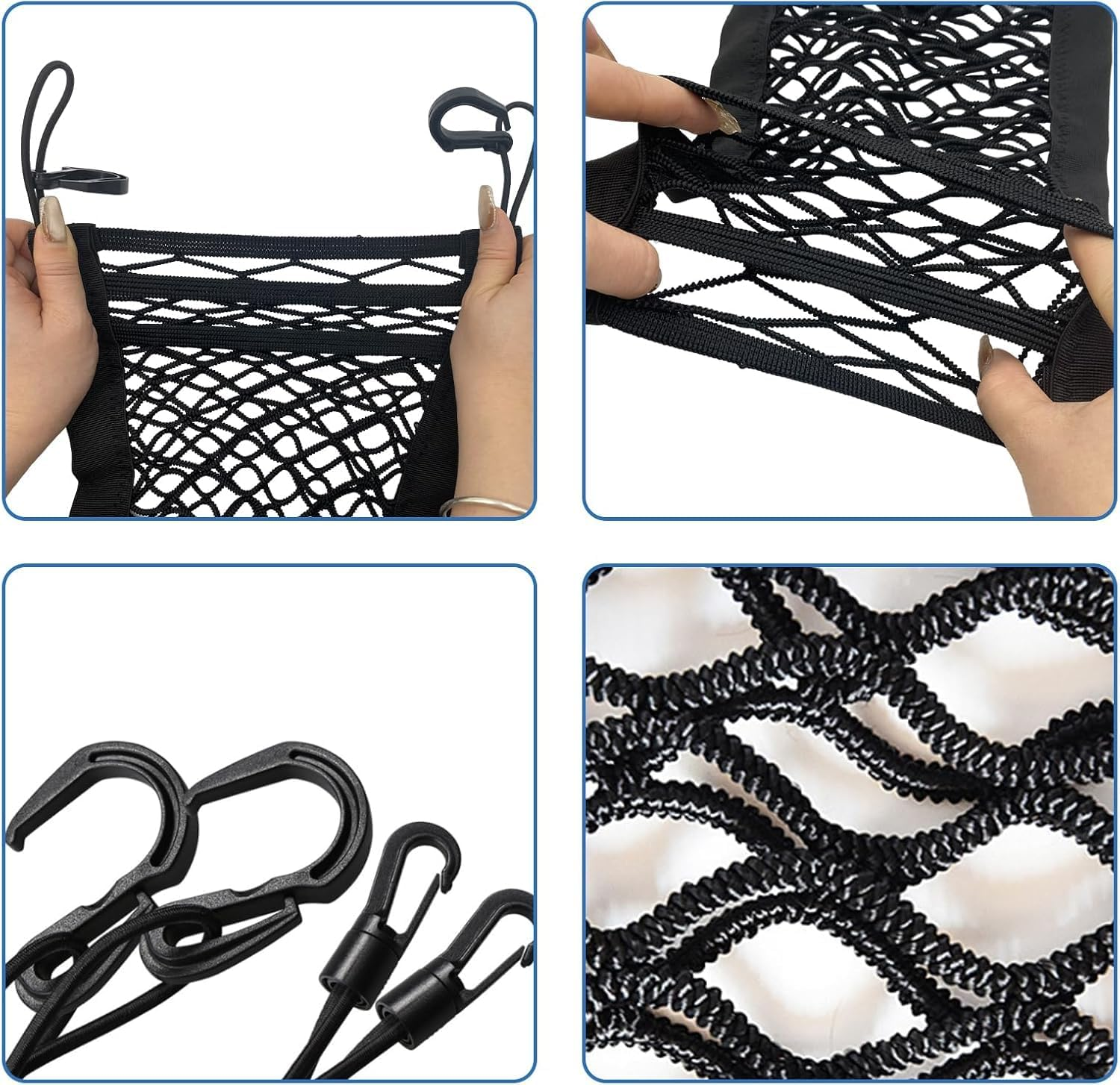 Universal Car Pet Barrier Net with 3-Layer Mesh Storage Bag - Dog Divider for Suvs, Trucks, and Cars - Retractable Safety and Travel Storage image number 5