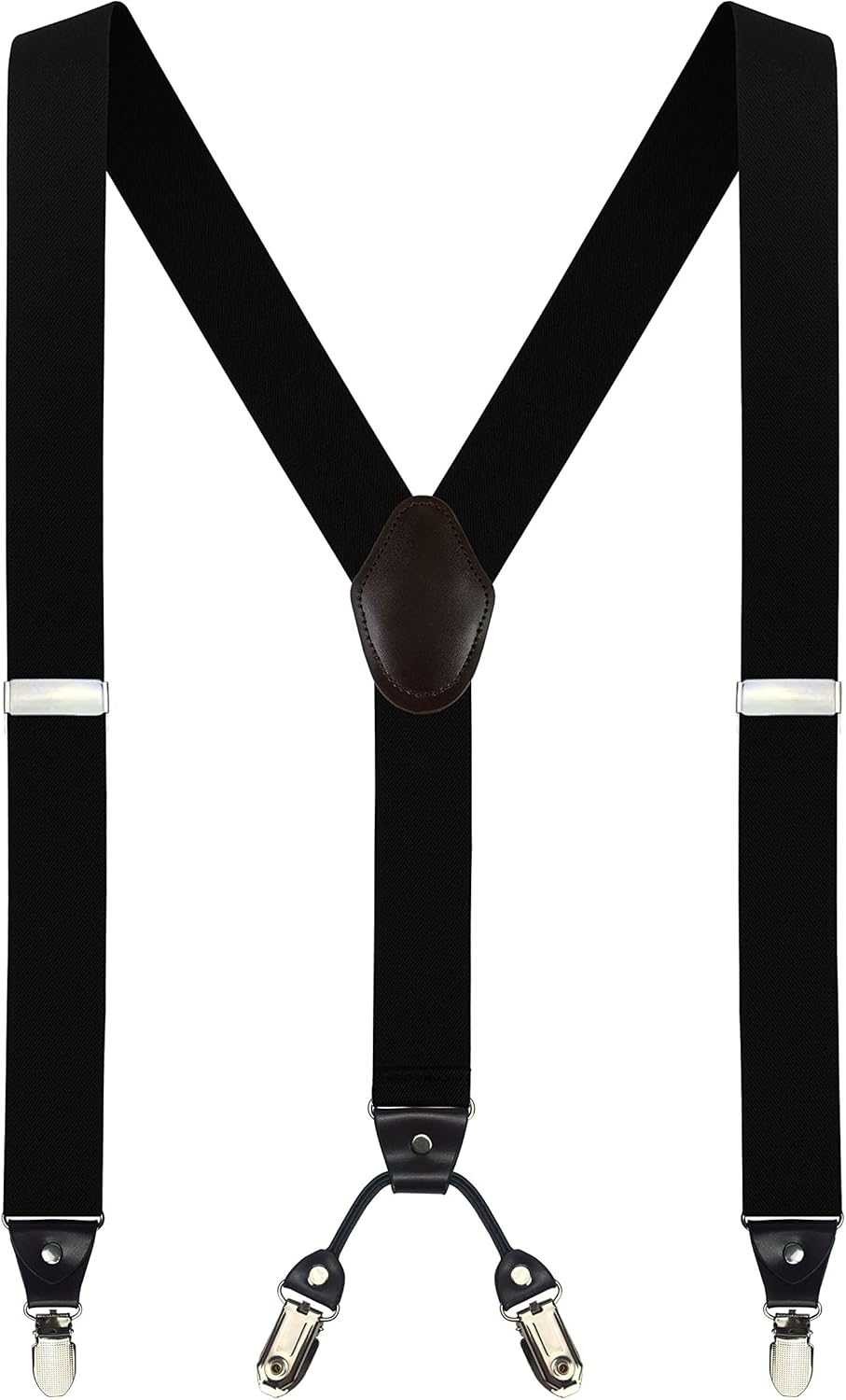 Moulen Men'S Y-Back 1.4 Inches Wide 4-Clips Adjustable Suspenders image number 5