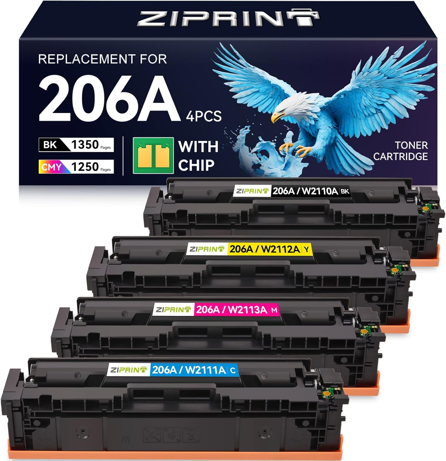 ZIPRINT 148X Black High Yield Toner Cartridge (With Chip) Compatible Replacement for HP 148X 148A W1480X W1480A for Laserjet Pro MFP 4101Fdw 4101Fdn 4001Dw 4001Dn 4001N (2 Pack)