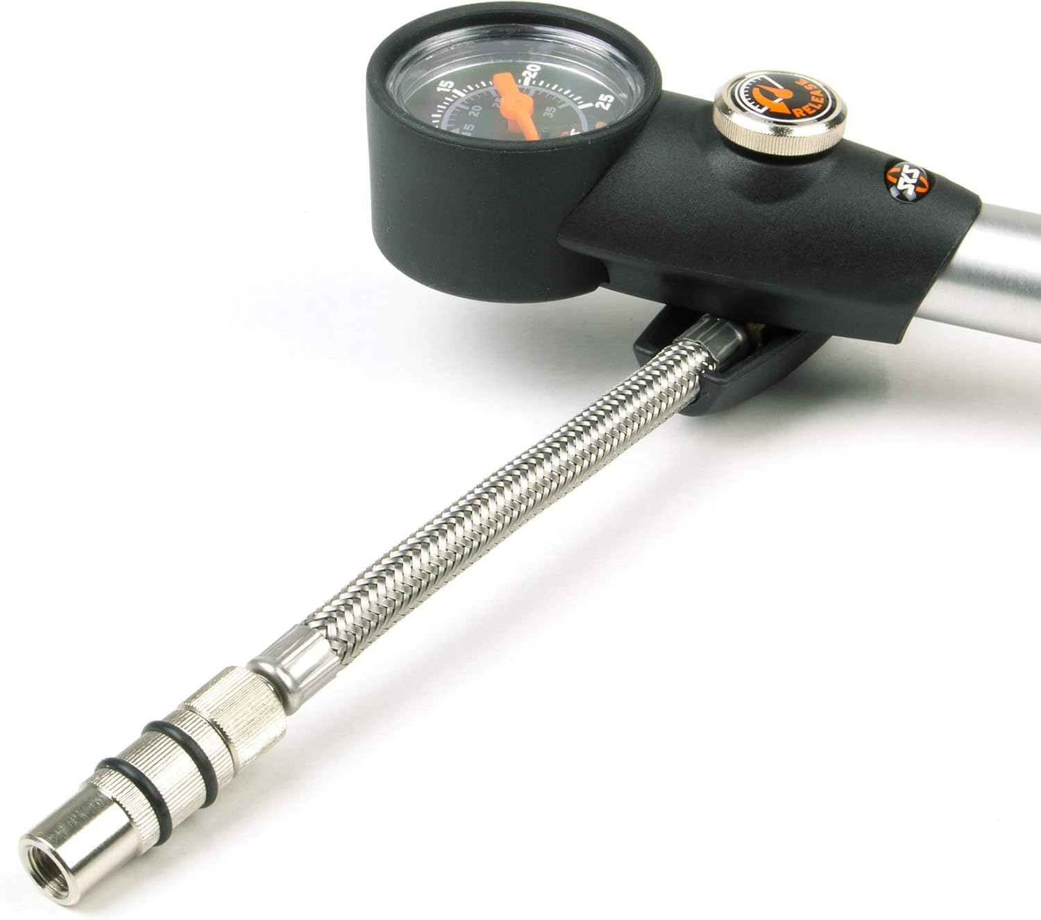 SKS Germany SAM D&auml;mpferpumpe (Luftpumpe F&uuml;r Av-Ventile, Pr&auml;zisionsmanometer, Schwenkbarer Schlauchanschluss, Druckreduzierventil, Max. Druck: 25 Bar/360 PSI) image number 4