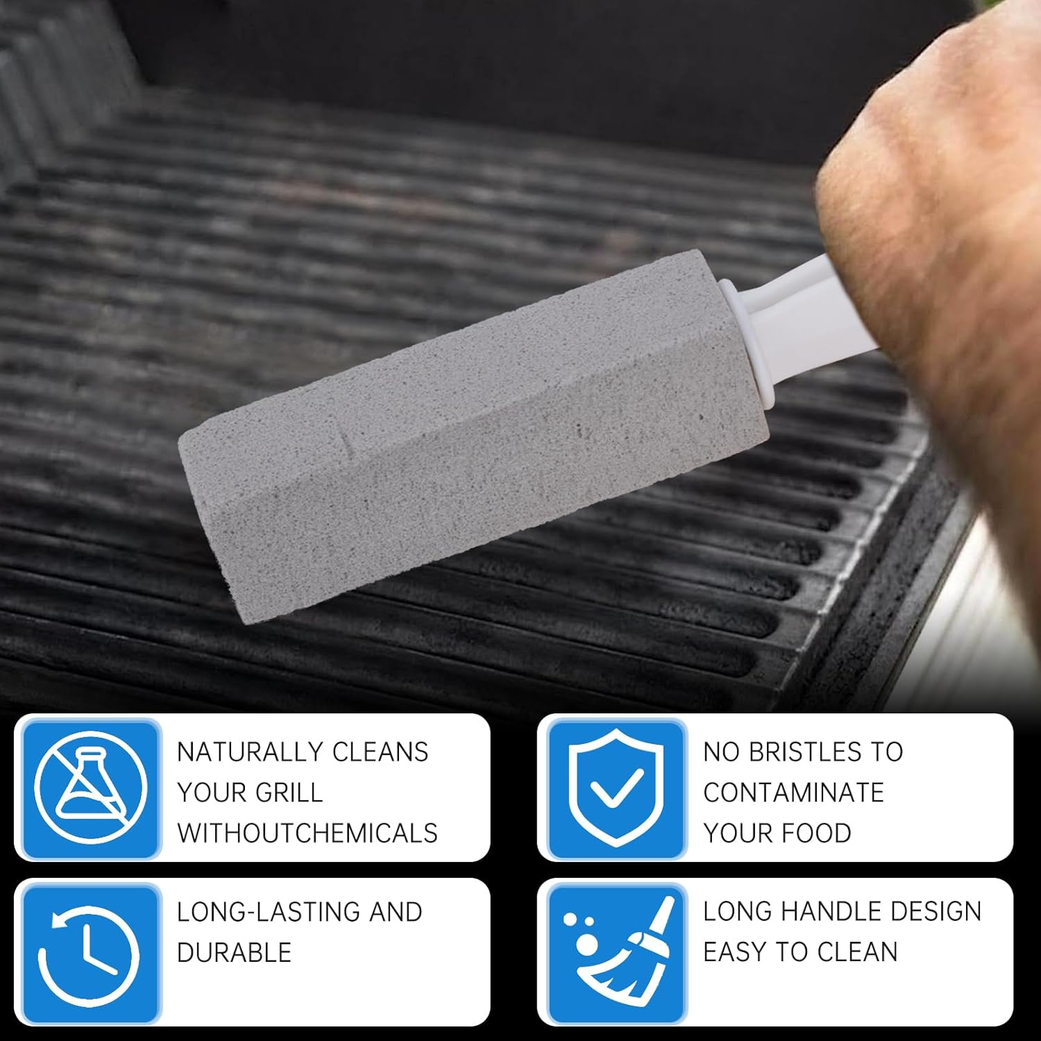 Cleaning Pumice Stone for Stove Grates, Water Rings and Stains Removal (2 Pack)