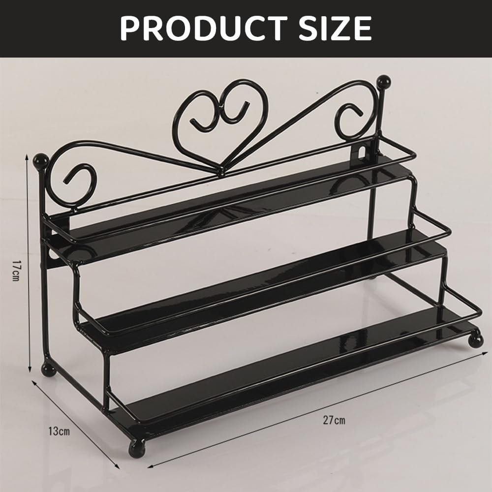 Nail Polish Wall Rack 3 Tiers Metal Nail Polish Organizer Shelf Rack Table Top Display Rack Stand, for Essential Oils, Lipsticks & Cosmetics, Salon or Home Use image number 5
