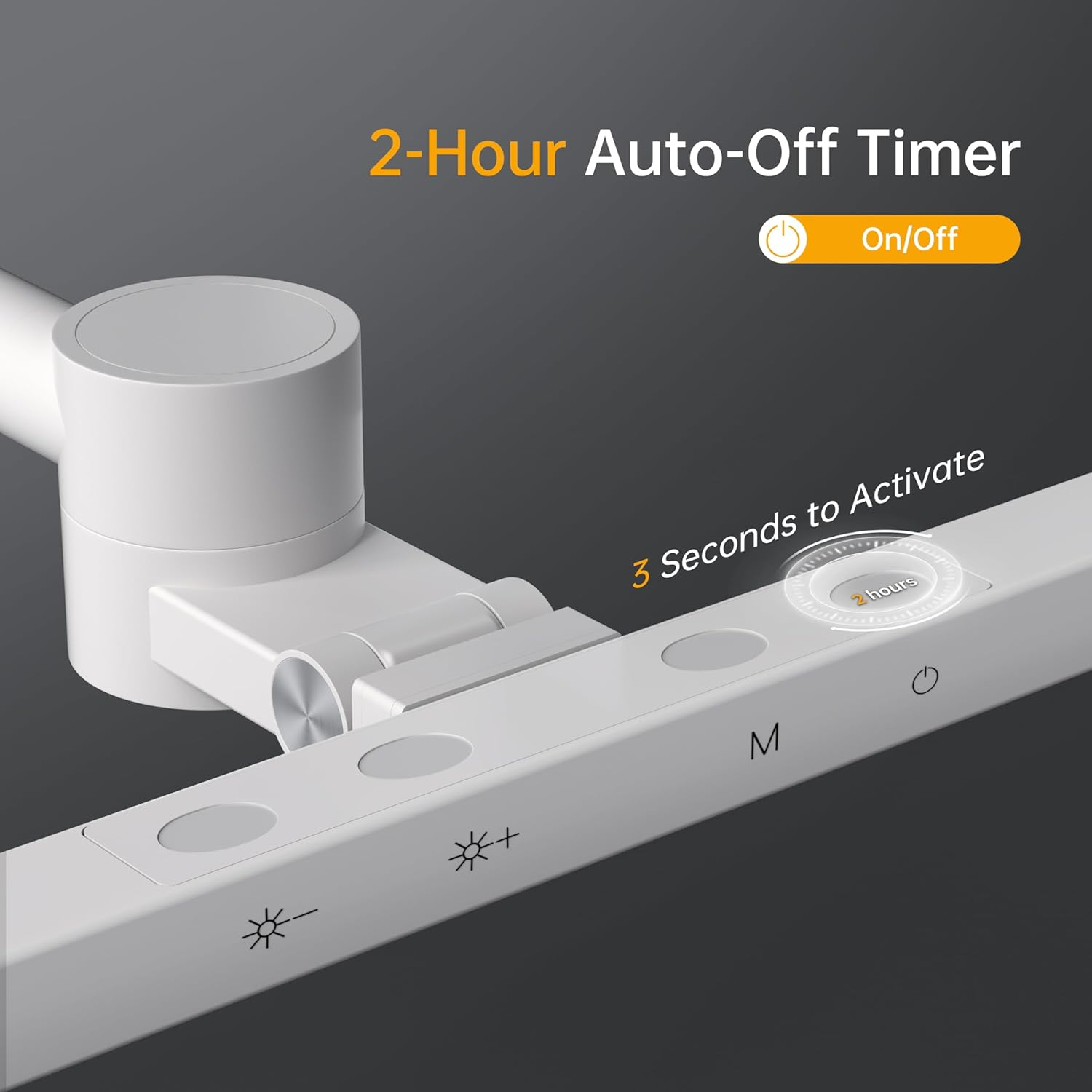 Deeloop 2-Arms Swing Long LED Desk Lamp with Clamp, CRI 95+ Eye-Caring Light, USB Charging Output, 2-Hour Timer, Dimmable Desk Light with Memory, Architect Desk Lamps for Home Office Reading &Monitor image number 6