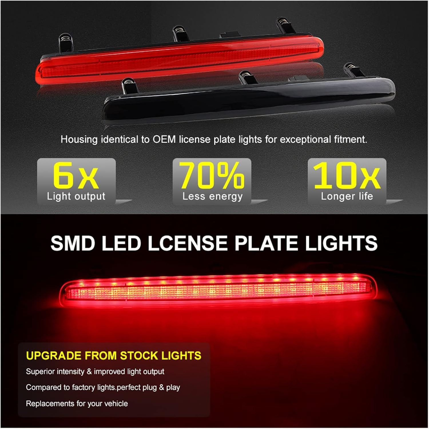 VOFIXE 1 PCS Light 3RD Third Brake Light Level Rear High Mount Stop Lamp, For, for VW, Transporter, For, for Multivan, CARAVELLE T5 2003 2004-2015 Automotive Brake Taillight(1Pcs LED Red Lens) image number 2