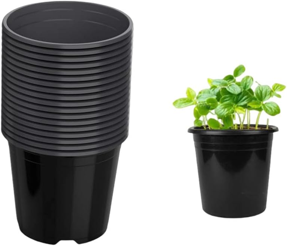 40 Pcs Packs Nursery Pots, 4 Inches Thickened Plastic Planting Pot, Seed Starting Pot F or Flower Seedling, Succulents, Cuttings,Transplanting image number 1