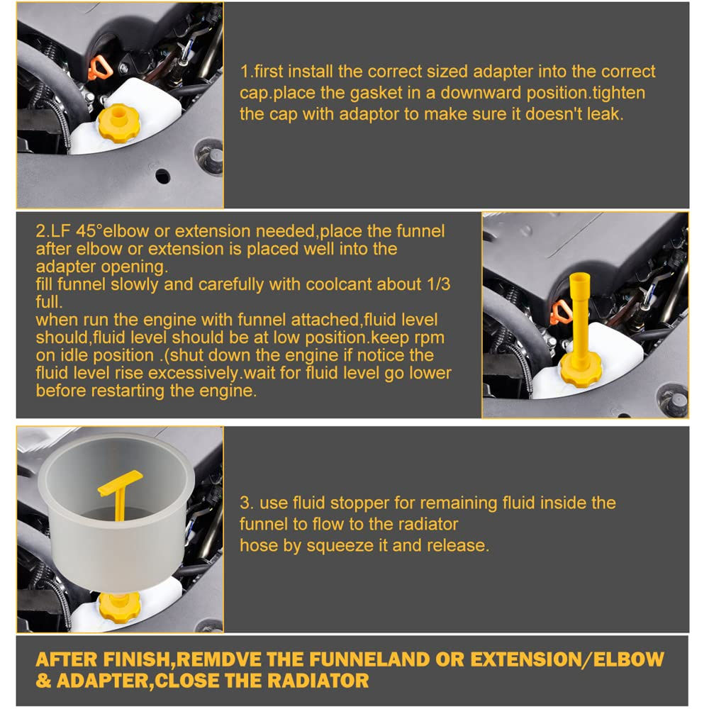 Eacam No-Spill Coolant Funnel Kit - 15Pcs Radiator Funnel Bleeder with Adapters, Automotive Antifreeze Bleeder for Universal Vehicles image number 5