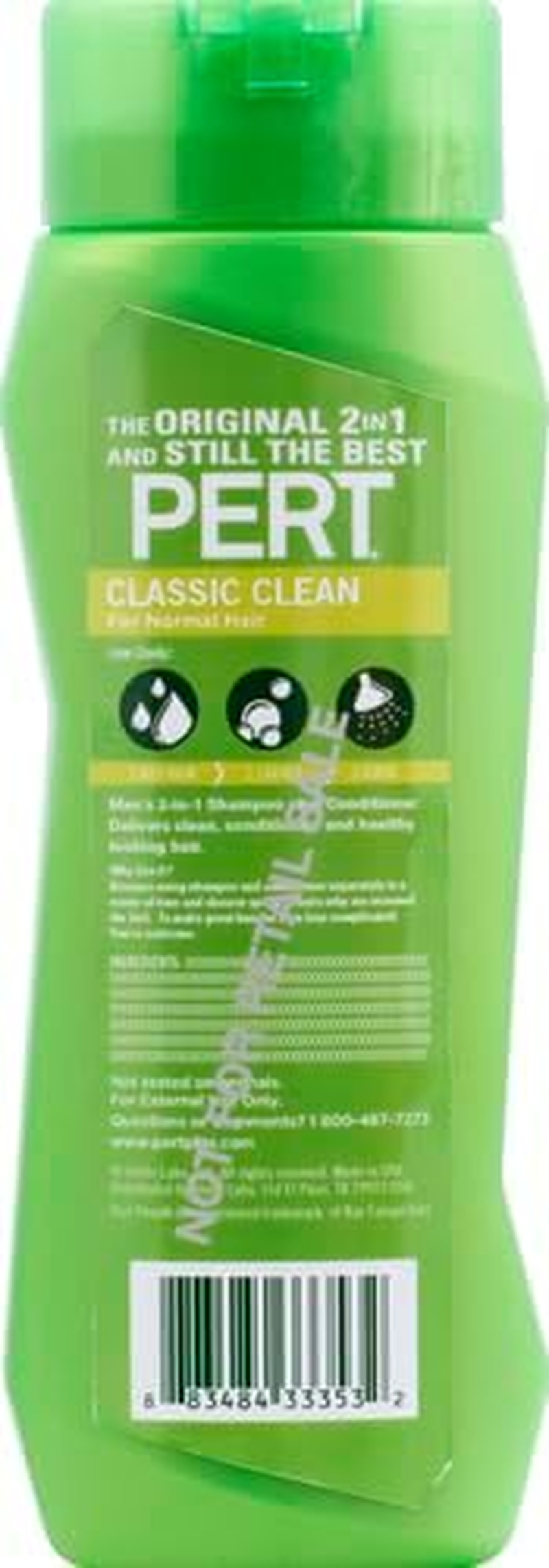 Pert plus Classic Clean 2 in 1 Shampoo and Conditioner for Normal Hair by Pert plus for Unisex - 13.5 Oz Shampo, 400 Ml image number 2