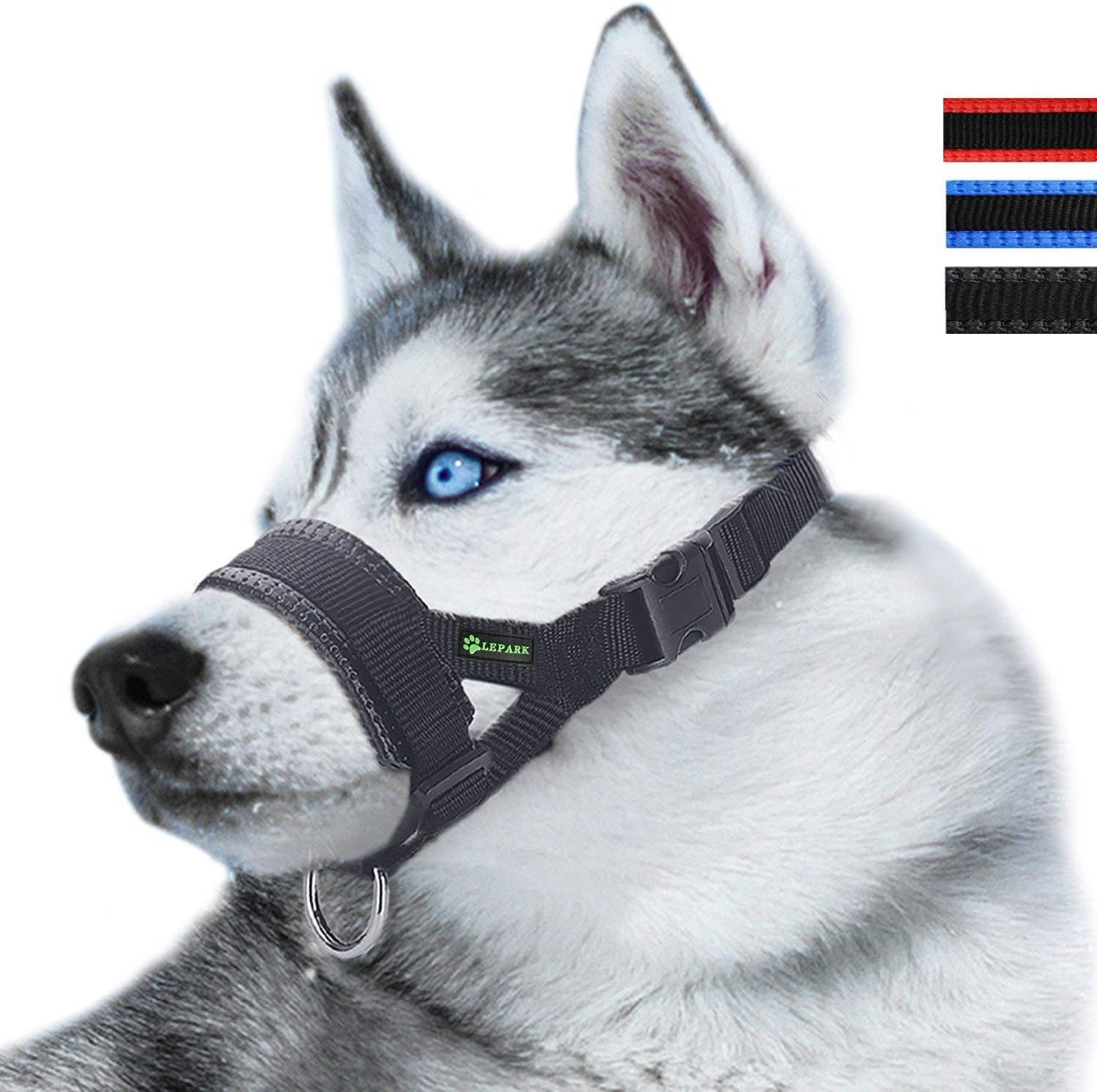 Lepark Head Strap Dog Muzzle Prevent from Taking off by Paws for Small,Medium and Large Dogs(Xl/Blue)