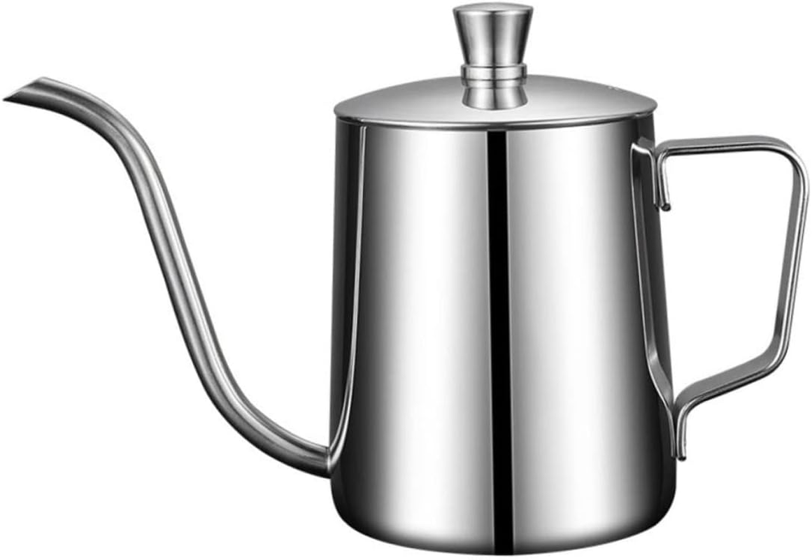 Uonlytech Stainless Steel Coffee Pot Mini Drip Pot Lid for Home Office Use Fine Mouth Design Espresso Holder image number 6