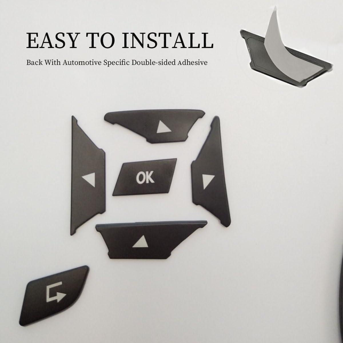 CHEYINGCHIDIY Black Car Steering Wheel Button Switch Trim Cover Sticker for Mercedes Benz a B C E Ml Gl Cla Gla Glk Sl SLK Class W176 W246 W212 W204 image number 4