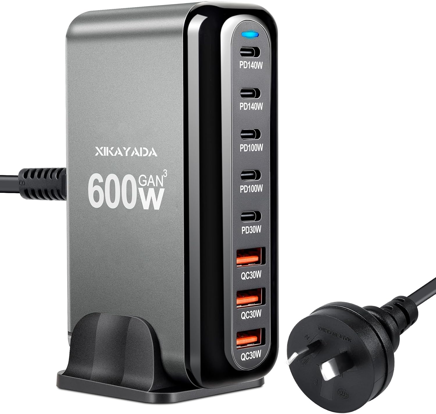 600W USB C Charger, 140W Gan Charger, 8-Port 100W/65W Fast Charging Station Compatible with Macbook Pro 16, Laptop, Ipad, Iphone 16 Pro Max/15, Samsung Galaxy S24/S23, Steam Deck and More image number 3