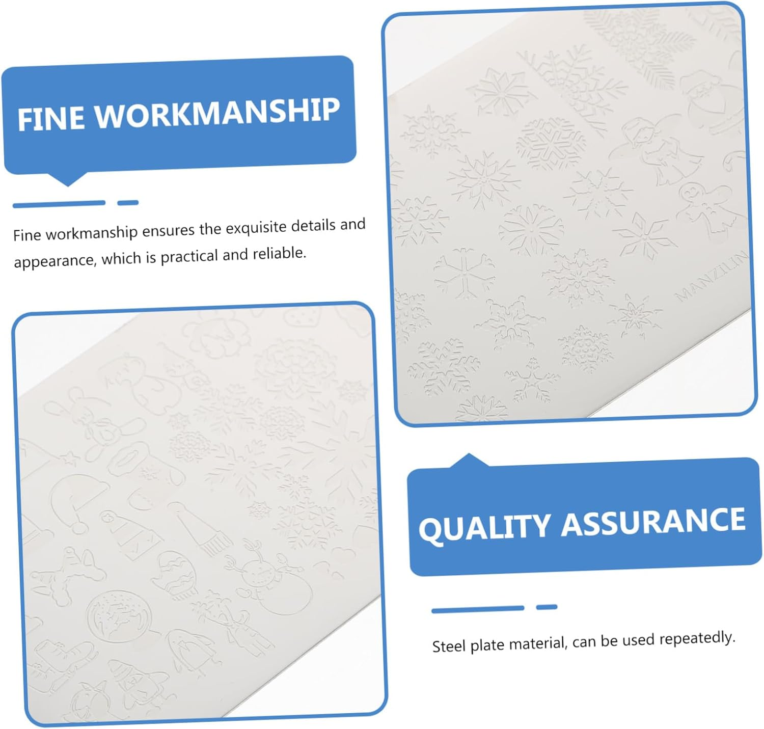 VALICLUD 5Pcs Christmas Snowflake Nail Art Stamping Plates Practical Manicure Molds Durable Reusable Nail DIY Mold Accessories for Stylish Holiday image number 5