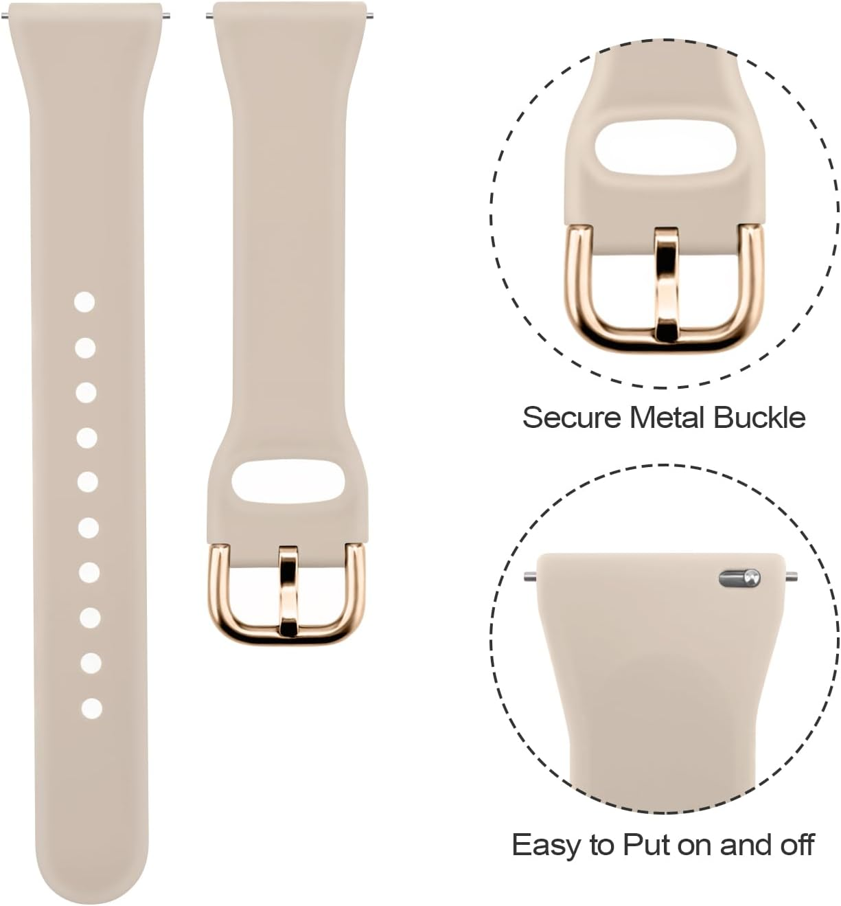 3 Pack Slim Bands for Garmin Vivoactive 5/3 Bands, 20Mm Quick Release Soft Silicone Sport Replacement Straps for Garmin Vivoactive 3 Music Band Women Men - Light Blue+Pink Sand+Violet image number 3