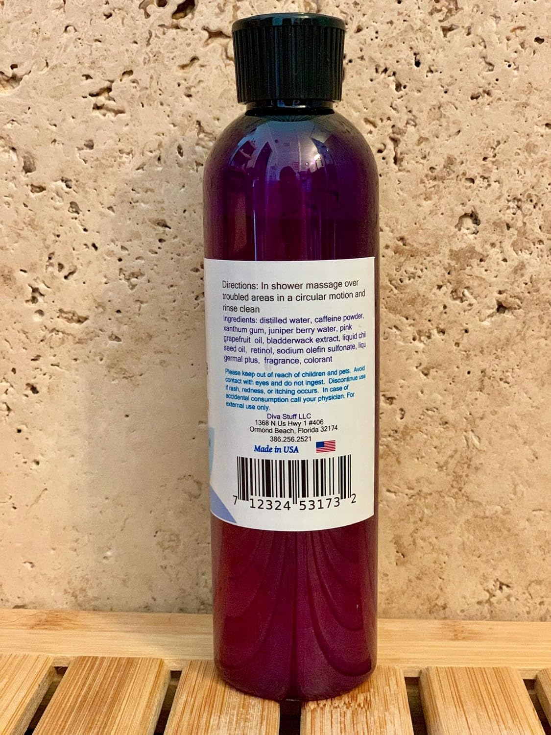 Anti Cellulite Body Wash, Orange Cream Scent, with Retinol and Caffeine, by Diva Stuff image number 2