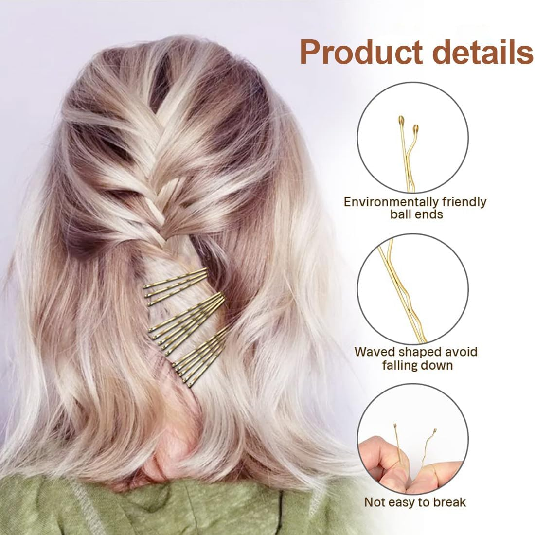 Thin Headbands, Plastic Hair Bands with Teeth, Colourful Headbands, Hair Bands, DIY Non-Slip Headbands with Hair Pins, Metal Hair Clips, Wave Shape Bobby Pins, Hairpin Set for Women and Girls image number 4