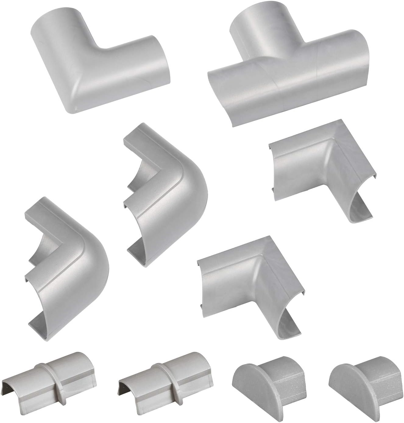 D-Line Mini Cable Trunking Clip-Over Accessory Multipack | Join Multiple Lengths of 30X15Mm Mini Cable Cover | 10 Piece Electrical Trunking Accessory Multipack - White