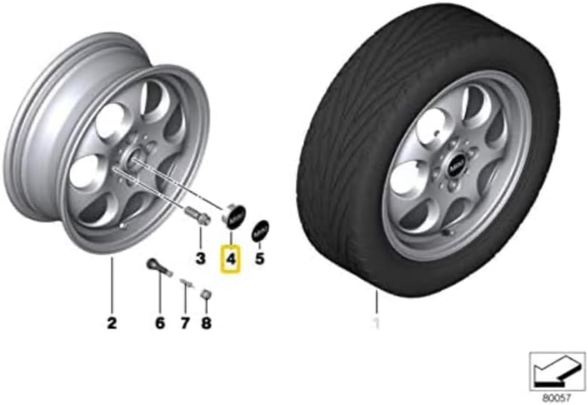 Mini Genuine 36131171069 50Mm Black Wheel Hub Cover with MINI Lettering image number 6