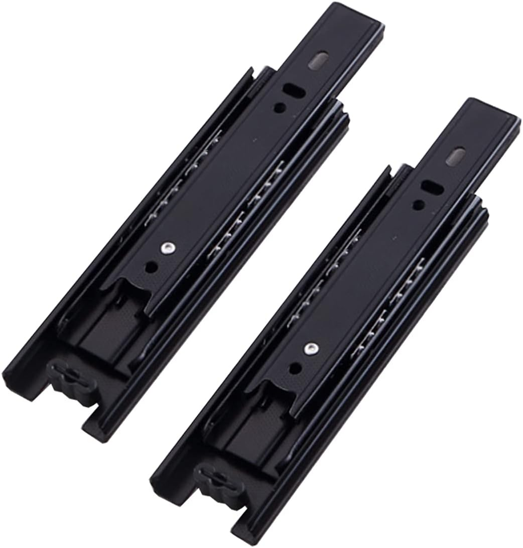 Metal Steel Drawer Ball Bearing Runners Slides,Tianher Heavy Duty 150 Mm Drawer Runners 3 Folds Full Extension Side Mount Heavy Duty 45 Kg Load Capacity Full Extension Ball Bearing 6 Inch (1 Pair) image number 1