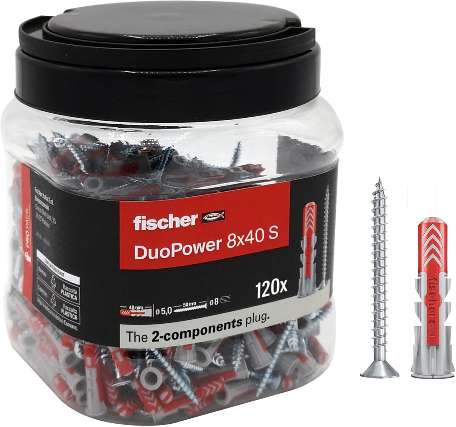 Fischer 572884 Propack Duopower Dowels, Grey/Red, 5 X 25 Mm image number 4