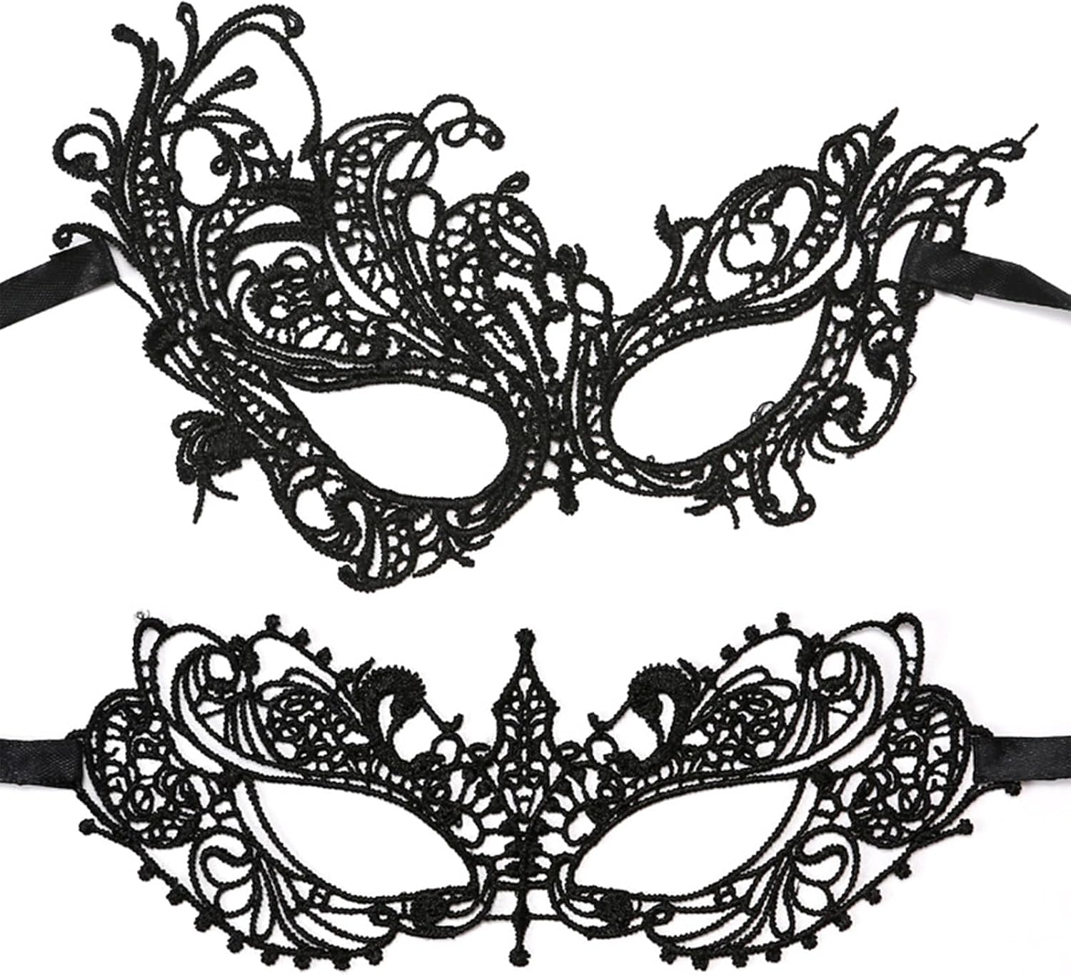 Lace Masquerade Masks,Venetian Women Mask Halloween Costume Mask for Mardi Gras Prom Ball Mask Adjustable Ribbons image number 2