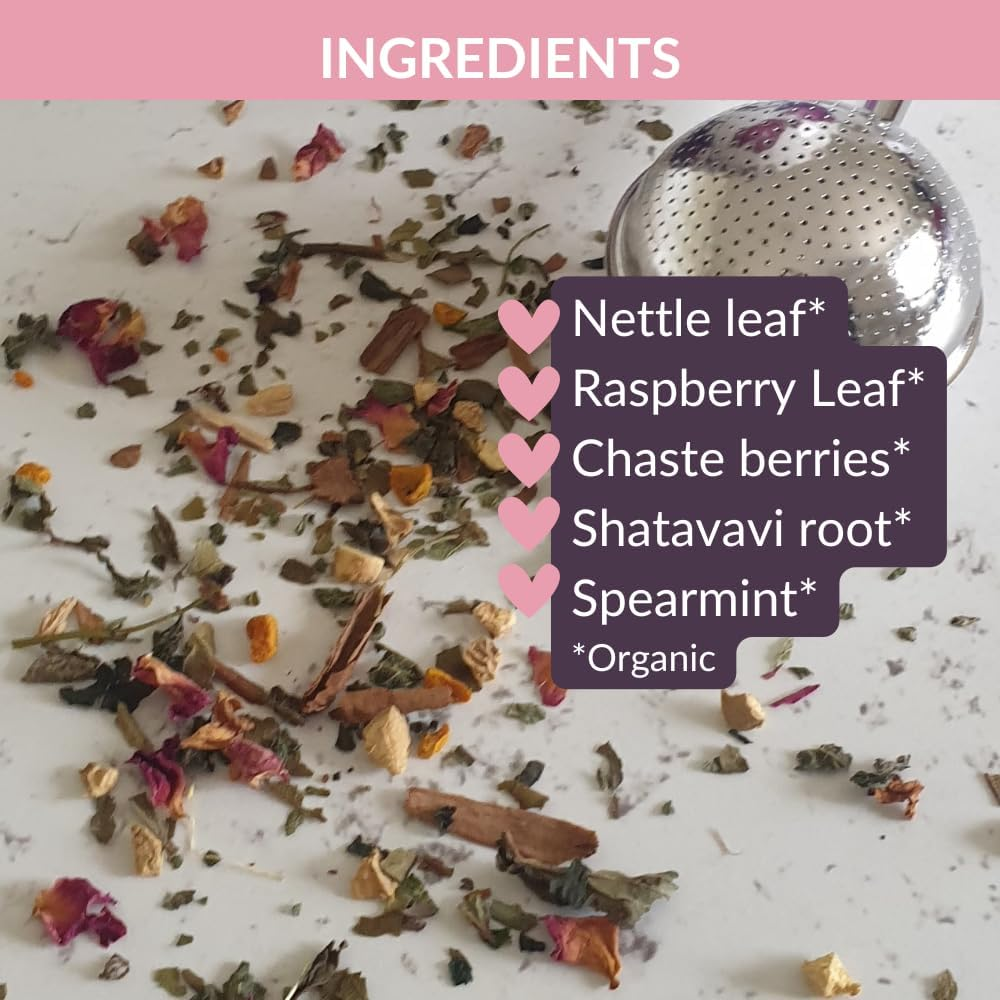 Yummy Mummy Food Company Mum-To-Be Fertility Tea | Hormone Balancing Herbal Tea with Raspberry Leave, Nettle, Shatavari & Chaste Berry &ndash; Natural & Caffeine-Free | 20 Serves image number 6