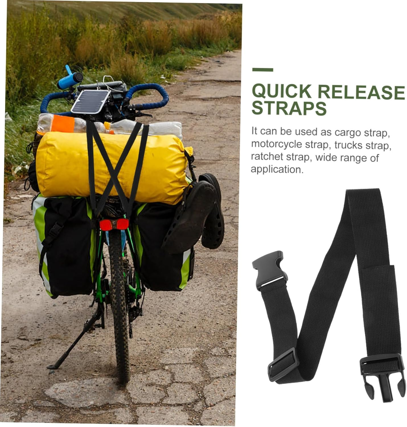 Ciieeo Tie-Down Belt Bag Adjustable Straps Clips and Luggage Buckles for Backpack Straps Heavy Duty Belt Use during Travel Scenarios Like image number 5