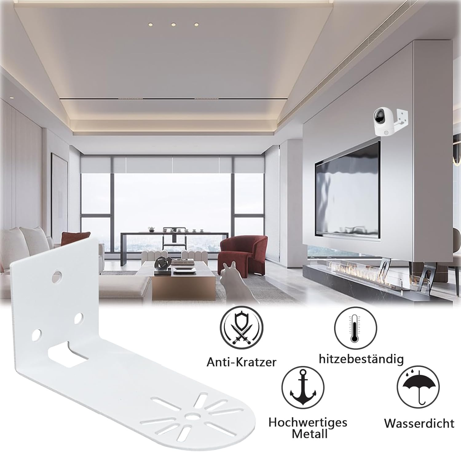 Wall Mount Compatible with Eufy Security Indoor Cam E220 / Blink Mini Pan Tilt Camera, Wall Mounts Ceiling Mount Stand Holder Accessories, Super Hard Metal, Pack of 2 (Without Cameras) image number 4