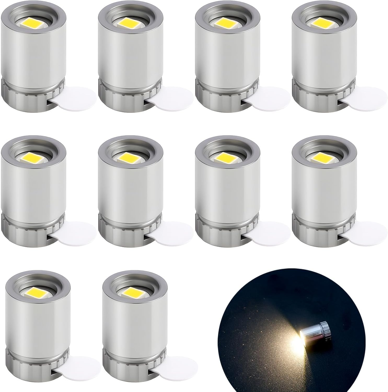 10-Pack LED Mini Lights for Dollhouses and Crafts, Warm White, Battery-Operated Small LED Lights with Silver Plastic Casing,For Paper Lanterns, Party Decorations, and Dollhouse Accessories image number 2
